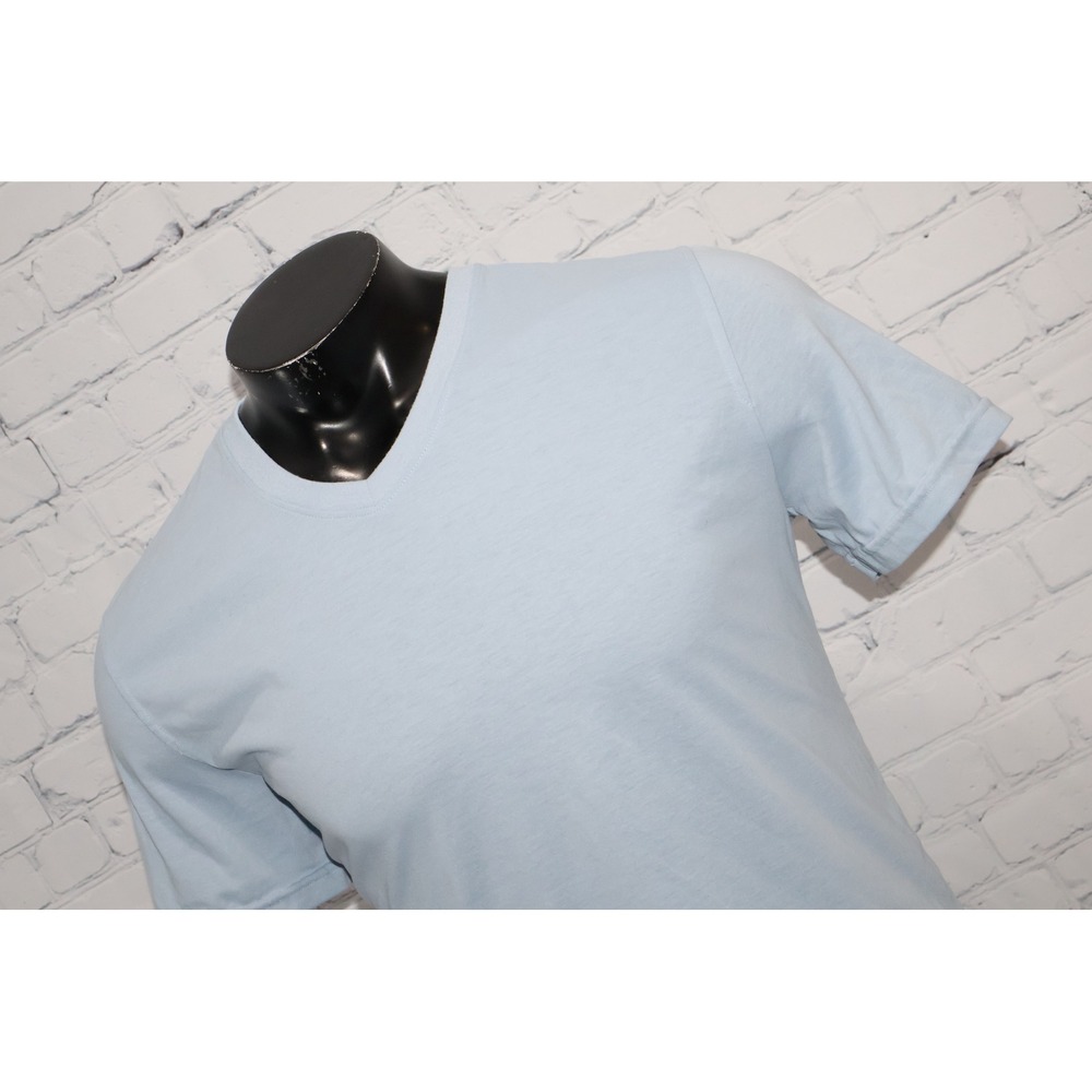 Myles Apparel V-Neck T-Shirt Mens Large Light Blue Short Sleeve Recycled Blend